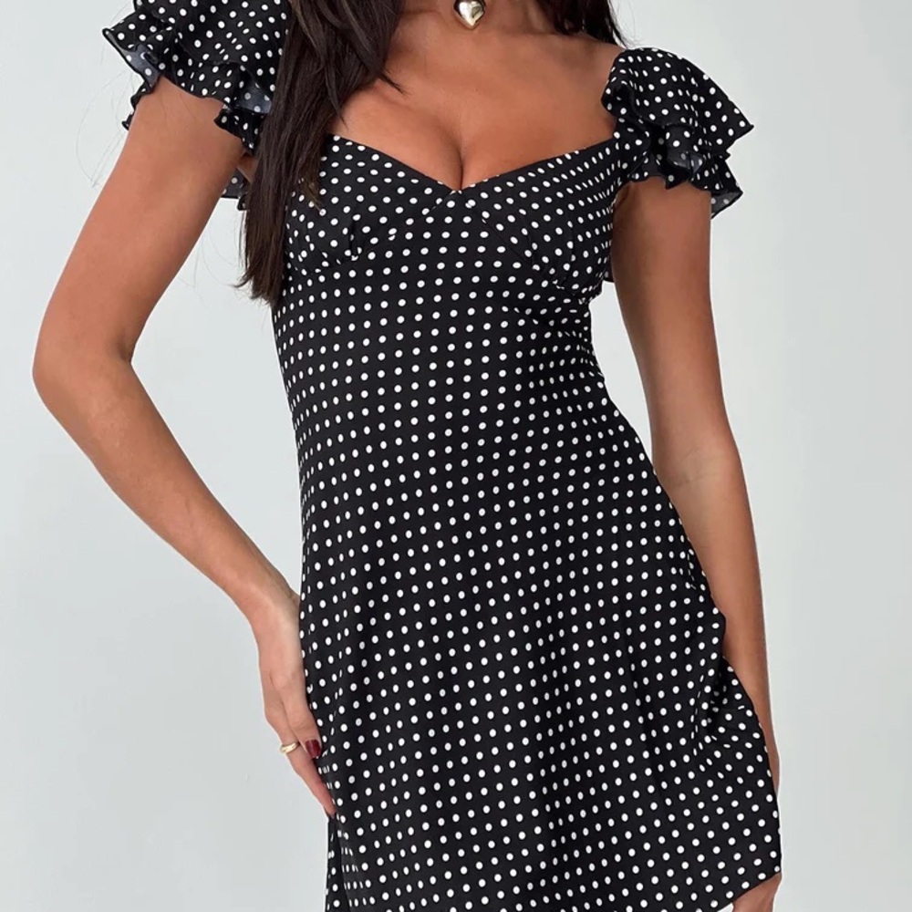 Princess Polly Black and White Polka Dot Mini Dress
